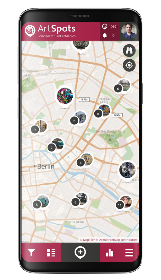 SPOTTERON App Interface TopBar 01